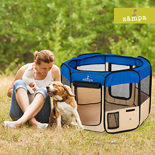 Zampa Puppy Playpen Small 36"x36"x24" Portable Pop Up Playpen for Dog
