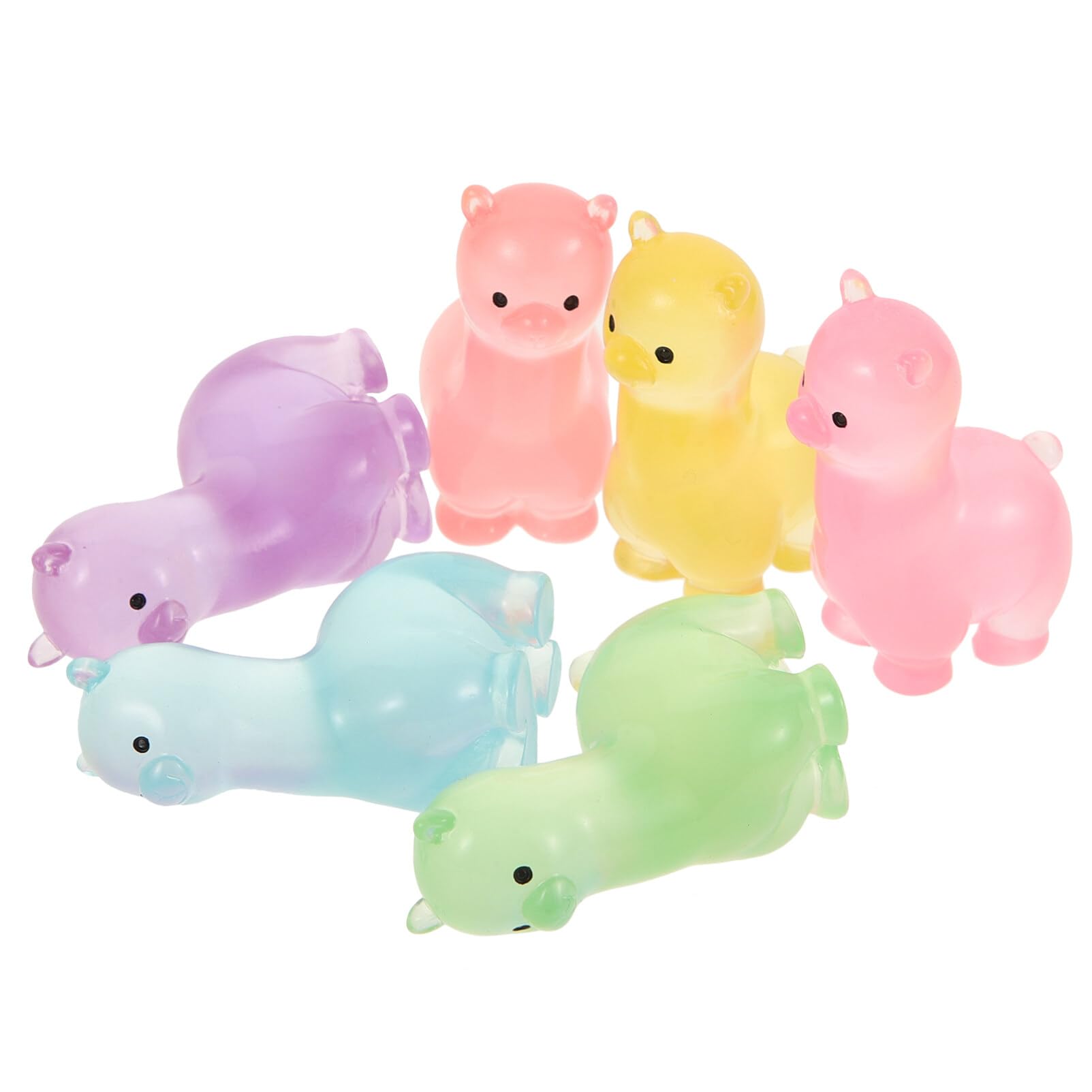 TOYANDONA Miniature Alpaca Figurines Glow in the Dark Resin Ornaments Set of 12 for Home Garden Desk Decoration