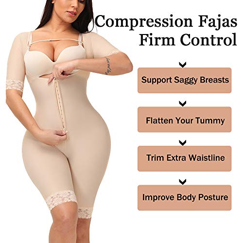 SPARSHINE Women Shapewear Tummy Control Girdle Full Body Snap Crotch Slimming Full Body Girdle