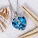 SIVERY 'Love in Eiffel' Stud Earrings with Blue Crystal, Jewelry for Women Gifts for Her (Blessed Love Necklace)