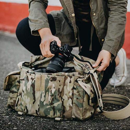 Domke F-2 RuggedWear Canvas Shoulder Bag for 1-2 DSLR Camera, 4-6 Lenses and Flash, Camouflage