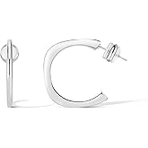 CoBi Sliver Hoop Earrings for Women, 925 Sterling Silver & Rhodium Plated | Cubic Zirconia Open Hoops | Hypoallergenic Brass Fashion Jewelry