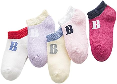 5 Pairs Unisex Baby Toddler Kids Socks Anti-slip Bow Cotton Warm Stockings Pantyhose Sports Printed Socks (6~8 years old, #A)
