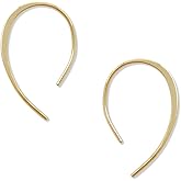 Upside Down Hoop Earrings - Hypoallergenic Lightweight Wire Needle Drop Dangle Threader Hoops for Women, Safe for Sensitive Ears - Plated in 925 Sterling Silver or 18k Gold