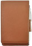 Royce Journalist-Style Leather Flip Notepad, Tan