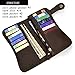 LUUFAN Men's Genuine Leather Long Wallet Chain Wallet, Engraved Bifold Wallet