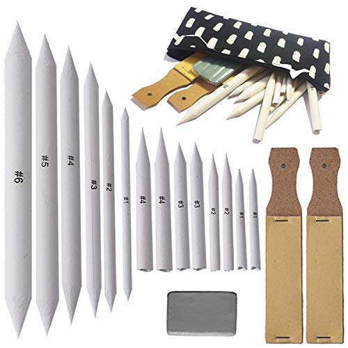 Blending Stump and Tortillon Set with 2 Pieces Sandpaper Pencil