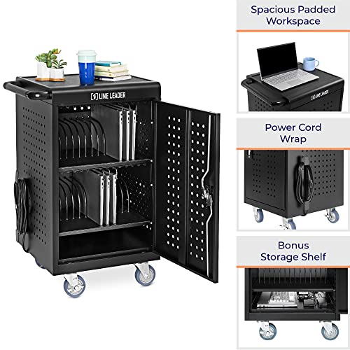 Line Leader 30 Unit Mobile Charging Cart with Locking UL