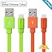 [Apple MFi Certified] Yellowknife 2 pack 3.3ft /1m Unique Colorful Flat Lightning to USB Cable Sync Charger for iPhone 7/7 Plus /6 /6s /6 plus /6s plus /SE,iPad Mini /Air /Pro/iPod (Orange and Green )