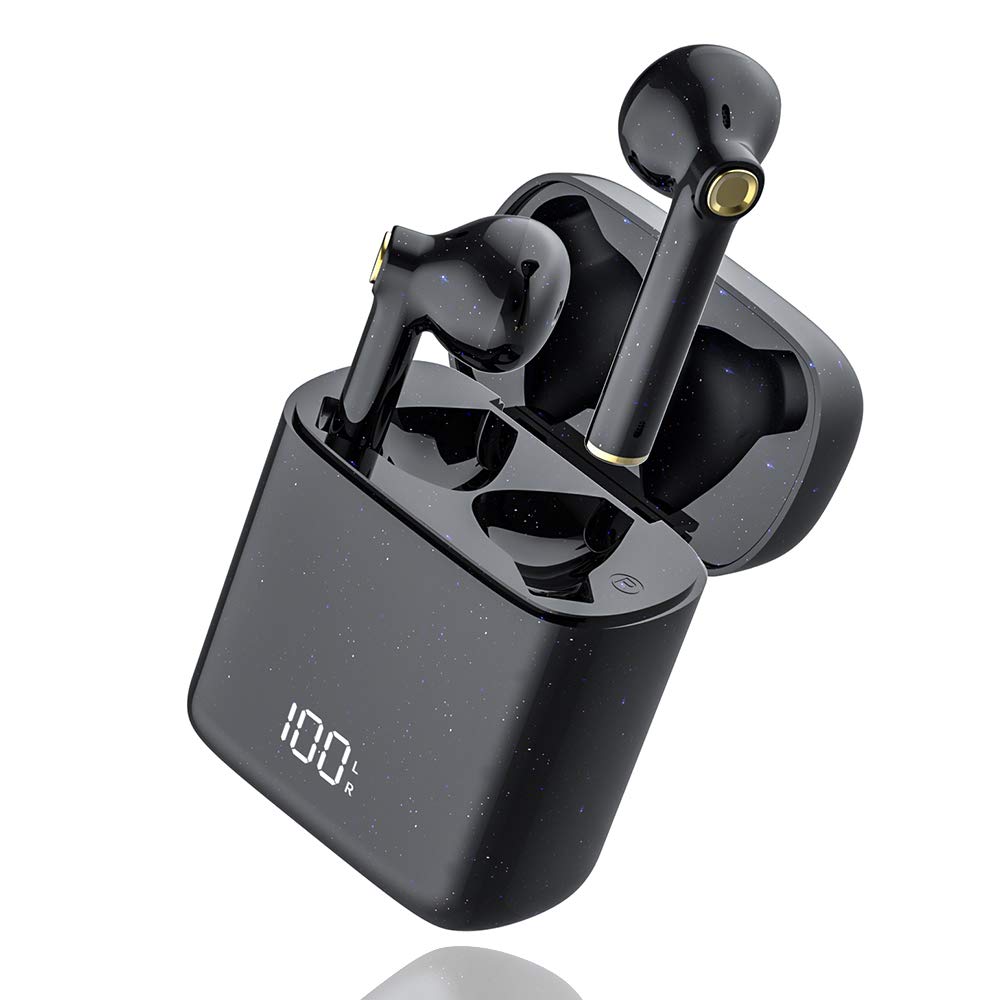 TECEVO K7 TWS True Wireless Earbuds Bluetooth 5.0 Stereo Phone Call Easy Pairing Headset in Ear Built in Mic Deep Bass TWS Wireless Earphones Long Playtime