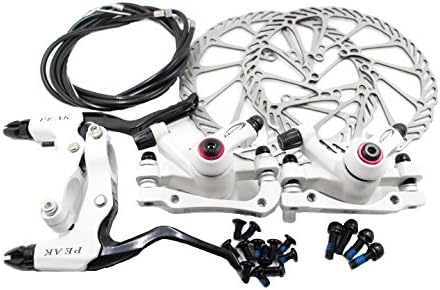 Disc Brake Sets, InsReve NV-5 G3 Mountain Bicycle Bike Mechanical Disc Brake Kit Front and Rear 160mm Caliper Rotor BB5 BB7 BB-5 BB-7, with Handle, White