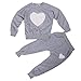 CANIS Kids Girls Baby Toddler Tracksuit Outfit Heart Pullover Long Sleeve Top Sweatshirt Pants