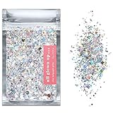 Silver Holographic Chunky Cosmetic Glitter (15g) - Great for Festivals, For Use on Face, Body, Hair, and Nails - by All Glown Up