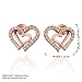 18K Gold Plated Intertwined Hearts Studs Made with Austrian CZ Stone (Double Love Heart Shaped)