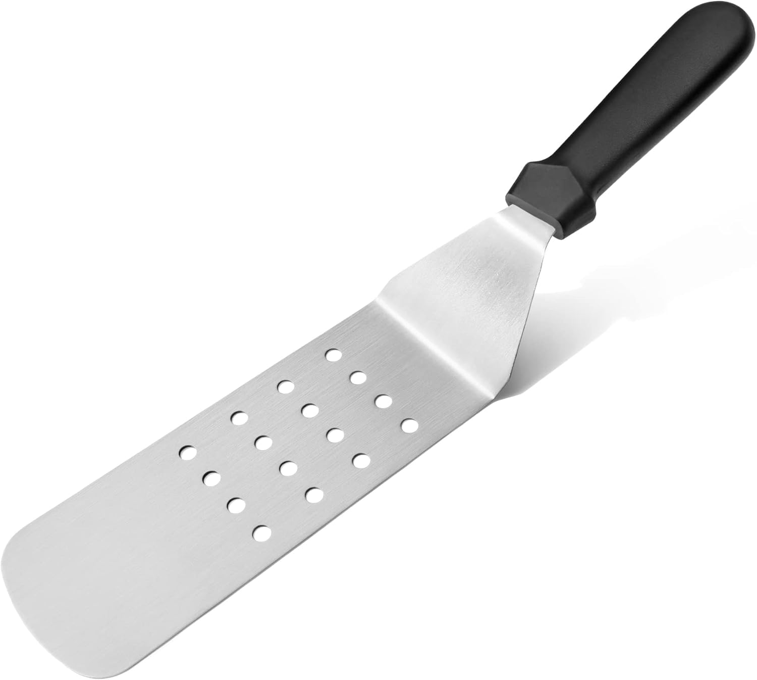 New Star Foodservice 38385 Plastic Handle Flexible Grill Turner/Spatula, 14.5-Inch, Perforated, Black