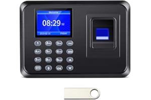 MIKONIYA Time Clock,Time Clocks for Employees Small Business,Attendance Machine ​with Fingerprint,Password Punching in One,Office Fingerprint Time Clock with 500 Faces (F01)