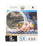 The Fly Crate Stealth Fly Fishing Tapered Leader With Loop | 9ft | 3 Pack