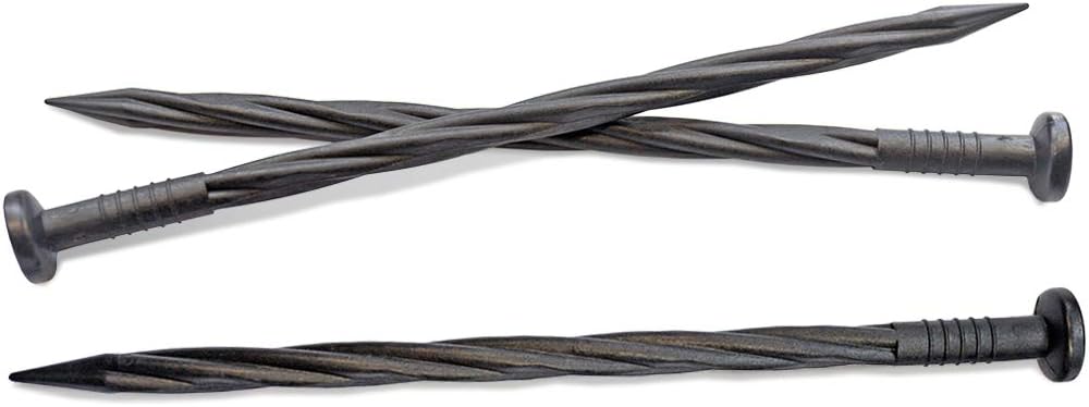 BAOLONG Spiral Landscape Edging Anchoring Spikes 8-inch 16 Count Nylon Nails for Paver Edging Stakes for Garden Rims (Fits Dimex EasyFlex,One Stop Outdoor)