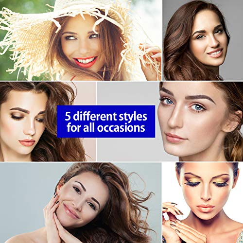 Reusable Magnetic Eyelashes and Eyeliner Kit, 5 Pairs Multi Styles Waterproof Natural Look False Eyelashes Easy to Apply, Best Gifts for Girls or Women(No Glue Needed)