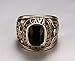 VNOX United States Navy Rings,Marine Corps,USMC,Stainless Steel Gold Plated Black CZ Stone,Size 10