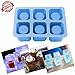IC ICLOVER Silicone Ice Shot Glass Mold, 6 Cups Square Green Ice Cube Tray, Jelly Tray, Chocolate Mold,Food Grade Silicone Ice Shot (1 PACK BLUE)