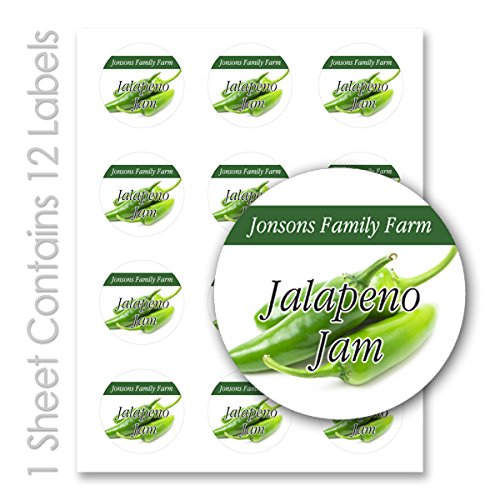 Fruit Jam Jelly Personalized Name Round Mason Jar Labels