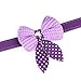haoricu Pet Collars, Knit Bowknot Adjustable PU Leather Dog Puppy Necklace (Purple)