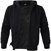 LeeHanTon Heavyweight Hoodies for Men Jackets Comfy Sherpa Lined Zip Up Hoodie Coats with Pockets Outerwear