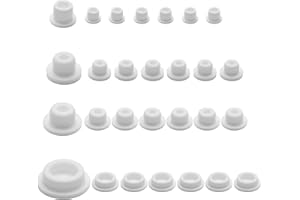DIFENLUN 24pc Silicone Hole Plug, Bathtub Spout Cover, White Pipe Plug, 4 Sizes Waterproof Bathtub Plug for 12mm, 14mm, 16mm,
