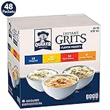 Quaker Instant Grits, 4 Flavor Variety Pack, 0.09oz Packets (48 Pack)