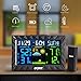 PORT Digital Weather Forecast Alarm Clock - Color LED Display & Indoor/Outdoor Wireless Sensor – Temperature, Humidity, Thermometer, Barometer, Time & Date Monitor – oC/of & 12/24-Hour Mode