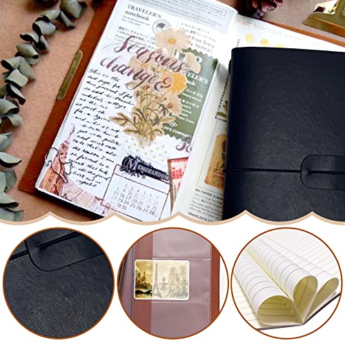 Verichy Travelers Notebook, Leather Lined Journal Leather Travel Journal Refillable Journals for Writing, Gifts, Travelers