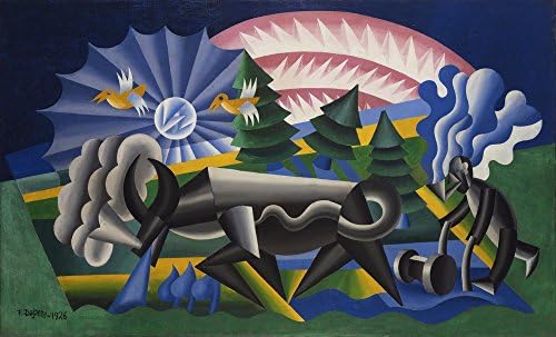 Berkin Arts Fortunato Depero Giclee Canvas Print Paintings Poster Reproduction(Ploughing)