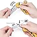 Professional Box Cutter Folding Utility Knife, E-PRANCE Pocket Carpet Knife with 14 Replaceable SK5 Stainless Steel Blades, Easy Release Button, Quick Change and Locking Razor Knife (Gold-Black)