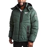 Reebok Mens Winter Jacket - Thick Heavyweight Ski Winter Coat - Warm Insulated Quilted Hooded Puffer Coat for Men