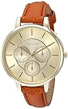 Geneva Women's GV/1012CHBN Gold-Tone and Brown Strap Watch