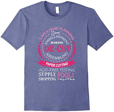 Mens I Am A Page Planning T Shirt, Paper Cutting T Shirt Large Heather Blue