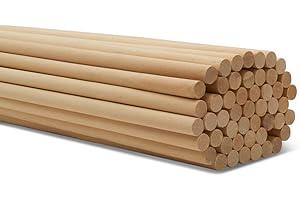 Dowel Rods Wood Sticks Wooden Dowel Rods - 1/2 x 24 Inch Unfinished Hardwood Sticks - for Crafts and DIYers - 25 Pieces by Wo