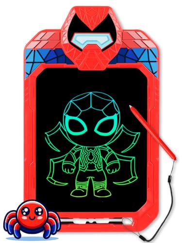 Fullware LCD Writing Tablet for Kids 10 Inch Spider Hero for Toddler 3 4 5 6 7 8 - Paint, Doodle Board, Drawing Pad - Travel Toys, Road Trip Car Activities, Birthday Christmas Gift Boys & Man