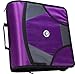 Case-it King Sized Zip Tab School Zipper Binder | 4-Inch D-Rings, 800 Sheet Capacity, 5-Subject Expanding File Folder, Multiple Pockets & Storage Organizer, Shoulder Strap | D-186 Dark Purple