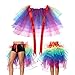 Women Girls Layered Rainbow Tutu Skirt with Adjustable Ribbon for Dancing Banquet Carnival Cosplay Party and Celebration, Costume One Size