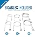 SABRENT [6-Pack 22AWG Premium Micro USB Cables (X2-6ft + X2-3ft + X2-1ft) High Speed USB 2.0 A Male to Micro B Sync and Charge Cables [White] (CB-MUW3)