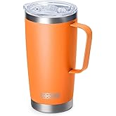 koodee Travel Coffee Mug with Lid, 20 oz Insulated Coffee Mug Stainless Steel Double Wall Camping Coffee Cup, Spill Proof (Cosmic Orange)
