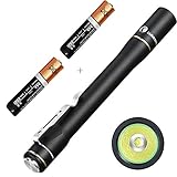 LUMINTOP IY365 LED Pen Light with Luxurious Brass Rings 2 Way Mode Switch Portable Pen Flashlight + 2XAAA alkaline battery Max 200 lumens CREE XP-G2 R5 Max Beam 60m 3 Modes Waterproof