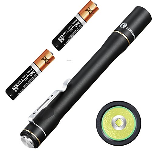 LUMINTOP IY365 LED Pen Light with Luxurious Brass Rings 2 Way Mode Switch Portable Pen Flashlight + 2XAAA alkaline battery Max 200 lumens CREE XP-G2 R5 Max Beam 60m 3 Modes Waterproof