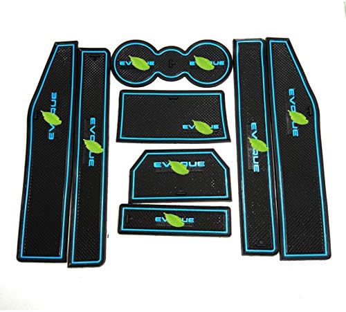 Silica Gel Door Groove Mat Gate slot mat Cup Non-slip mat For 2012-2016 Land Range Rover Evoque 8Pcs (Night light)