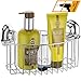 MaxHold No-Drilling/Suction Cup Deep Corner ShowerStorage Caddy Organizer Basket - Vaccum System - Stainless Steel Never Rust - for Bathroom & Kitchen Storage