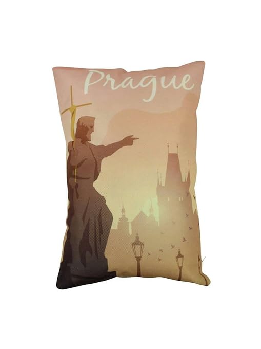 Amazon Com Uniikstuff Prague Adventure Time Travel Pillow