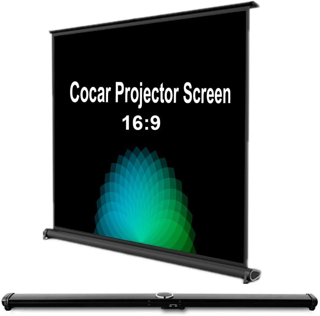 Cocar 50" Portable Movie Screen 16:9 for Mini/Professional LED/LCD/DLP Projector Self Standing Installation Free Pull-Out Style Indoor Outdoor Home Cinema 3D 4K HD Movie