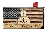 Americana Welcome Primitive Mailbox Cover Patriotic Birdhouse Briarwood Lane